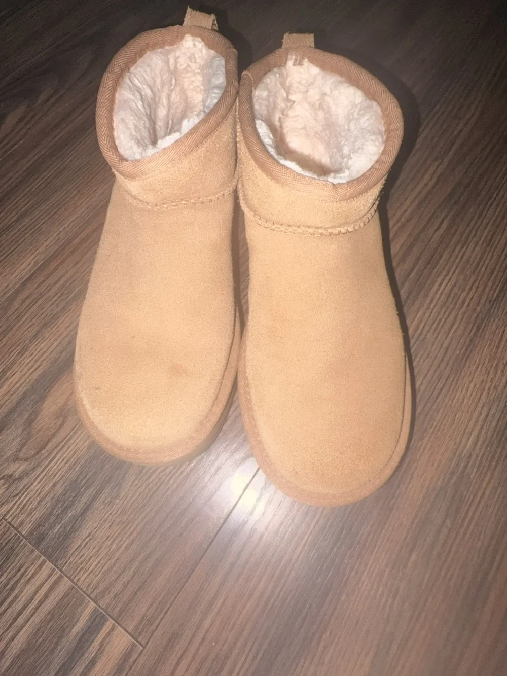 UGG Chestnut Shearling-Lined Short Winter Boots